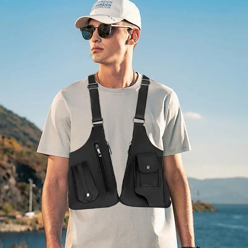 Anti-Theft Double Shoulder Underarm Bag - PU Leather Multi-Pocket Wallet Holster for Mobile Phones and Small Essentials